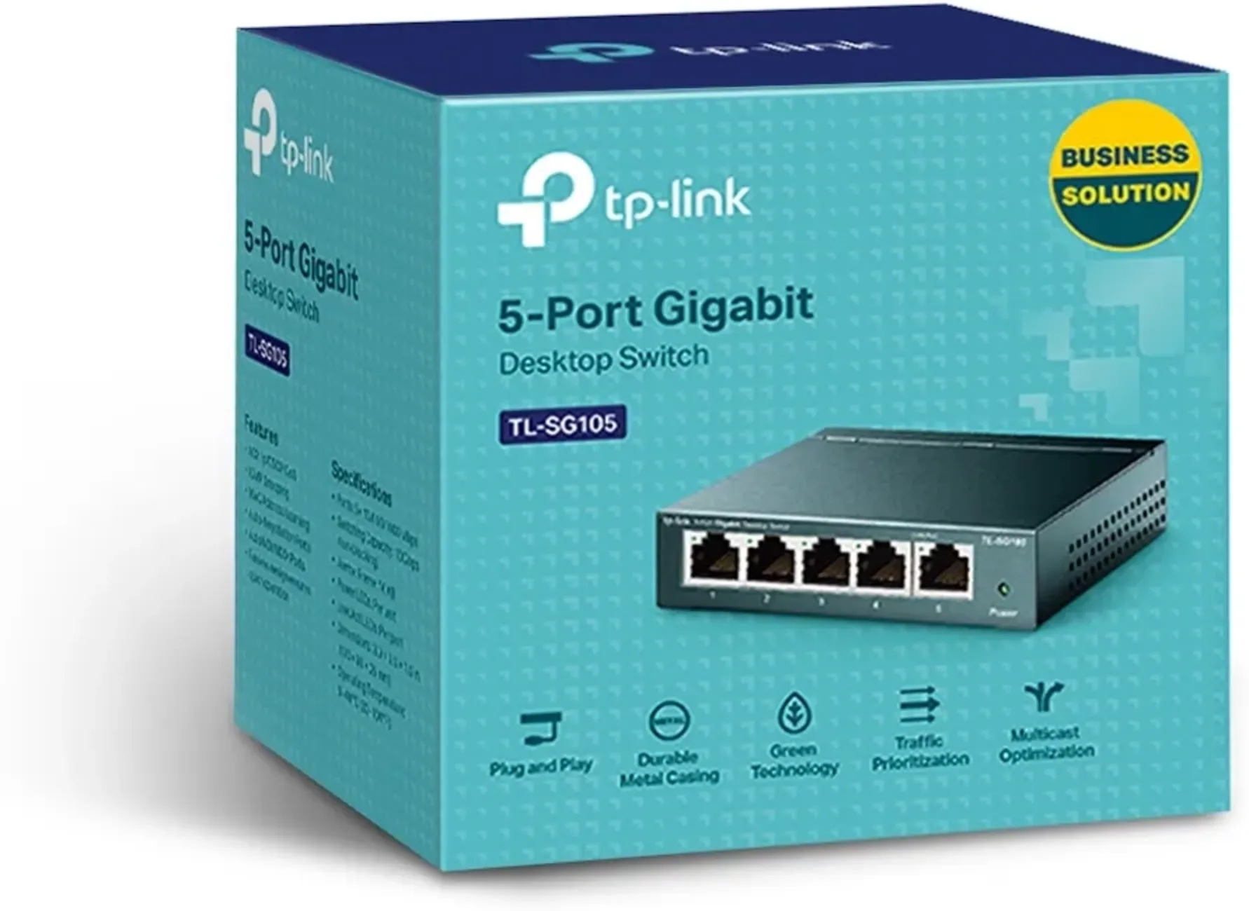 Imagen 2 de Switch TP-Link TL-SG105, 5 Puertos 10/100/1000 Mbps No-Admin no-Rack Compacto
