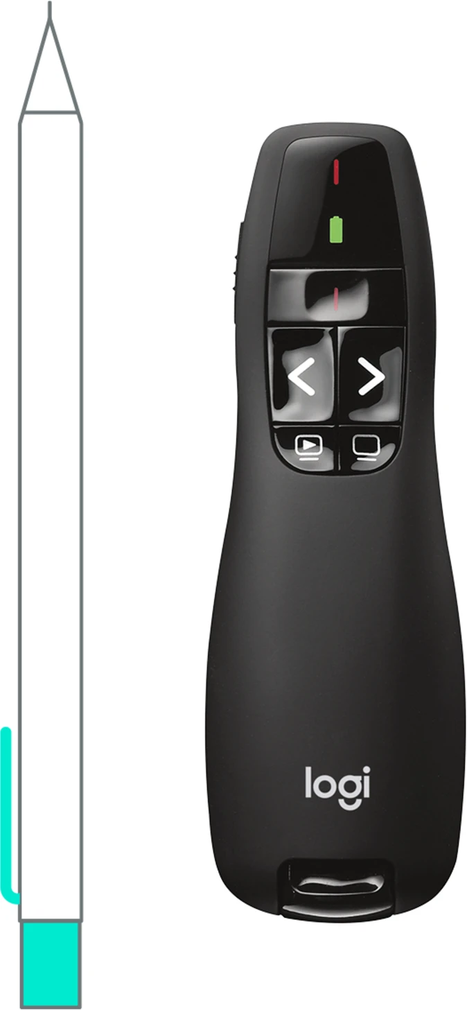 Imagen 1 de Presentador Inalámbrico Logitech R400, Wireless 2.4 USB, Color Negro
