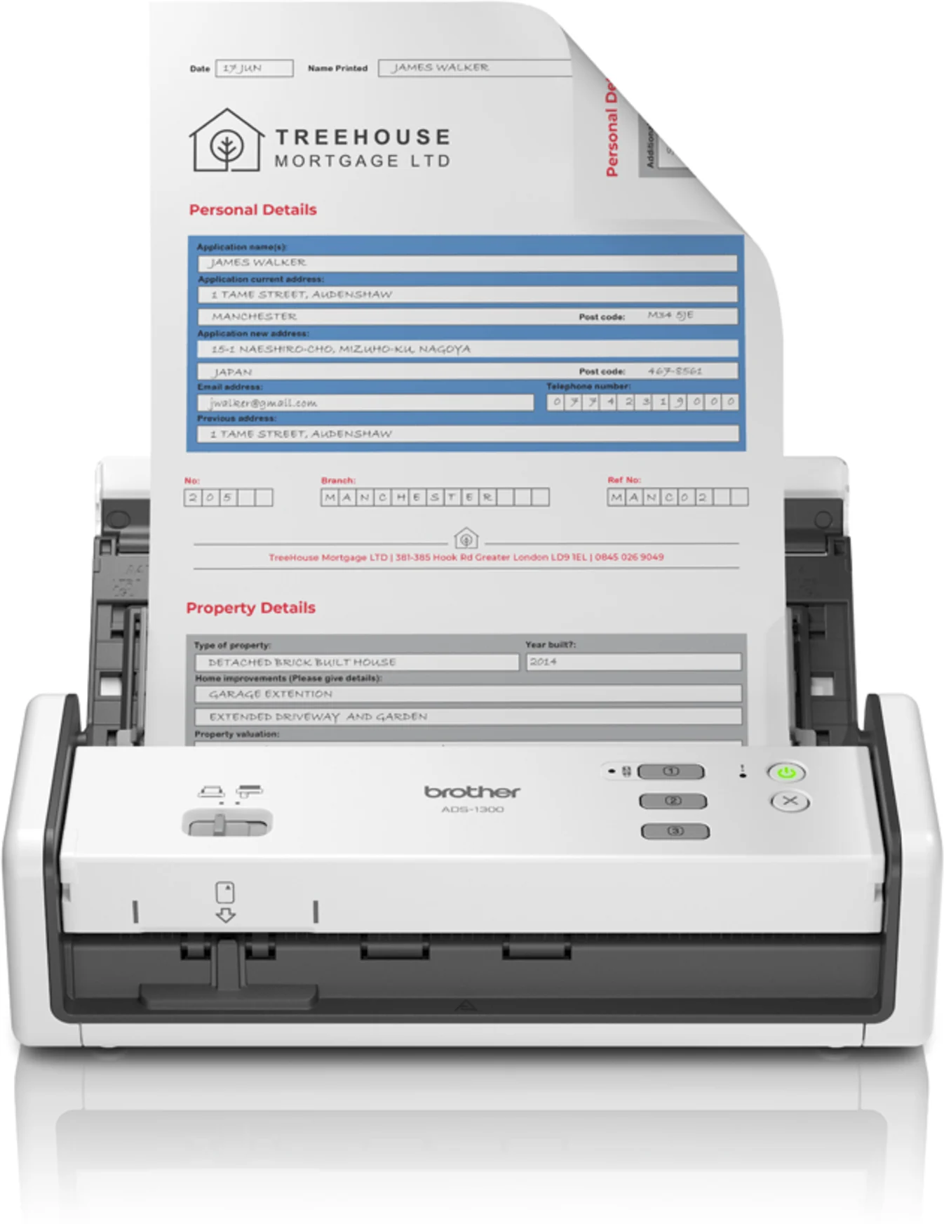 Imagen 0 de Escáner de Escritorio Brother ADS1300, 30ppm 60ipm ADF USB-C USB2.0 Host