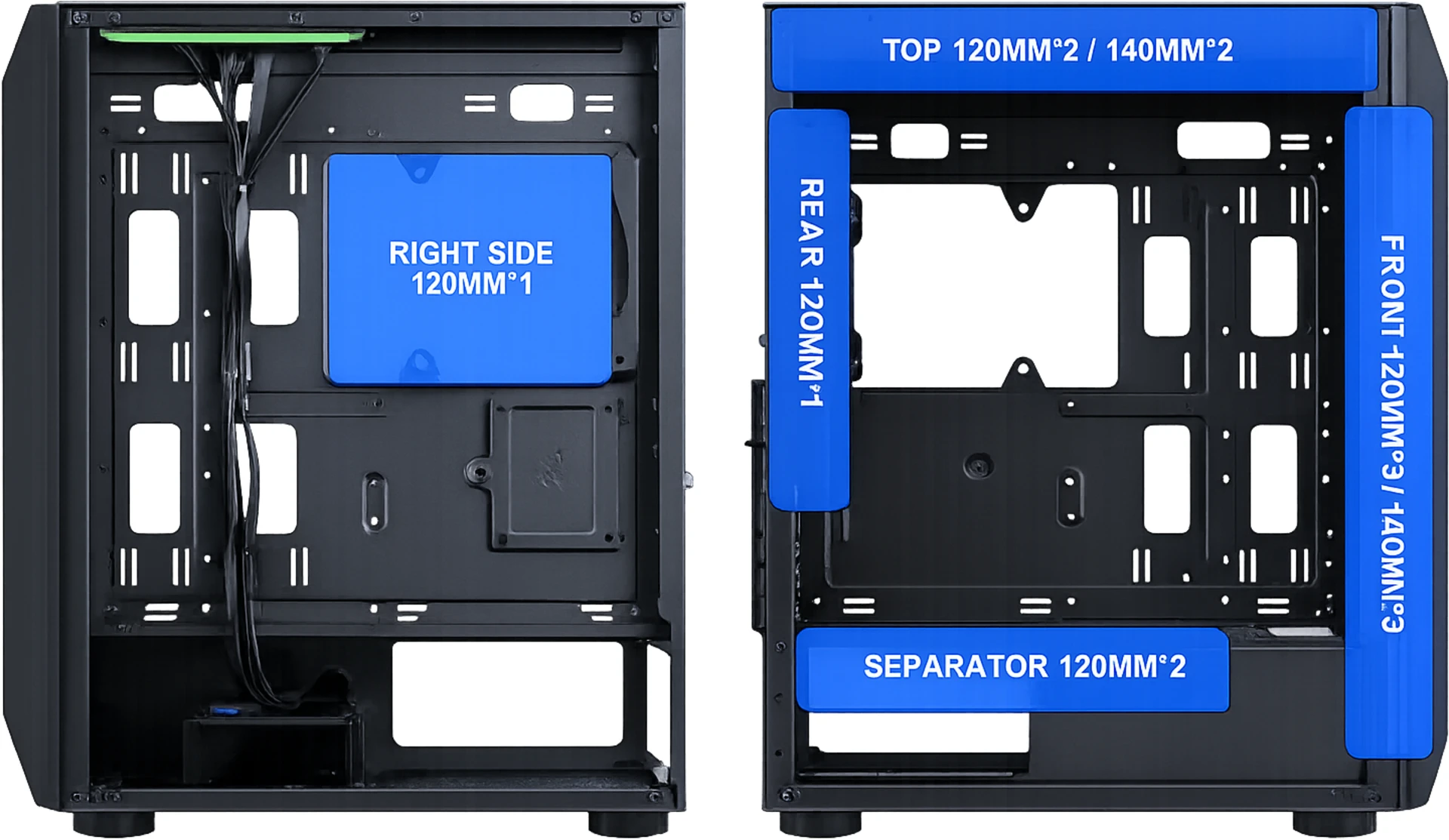 Imagen 5 de Gabinete Gamer EsGaming Y03, MediaTorre 2*USB2.0 USB3.0 4*FAN ARGB V.Temp. Negro