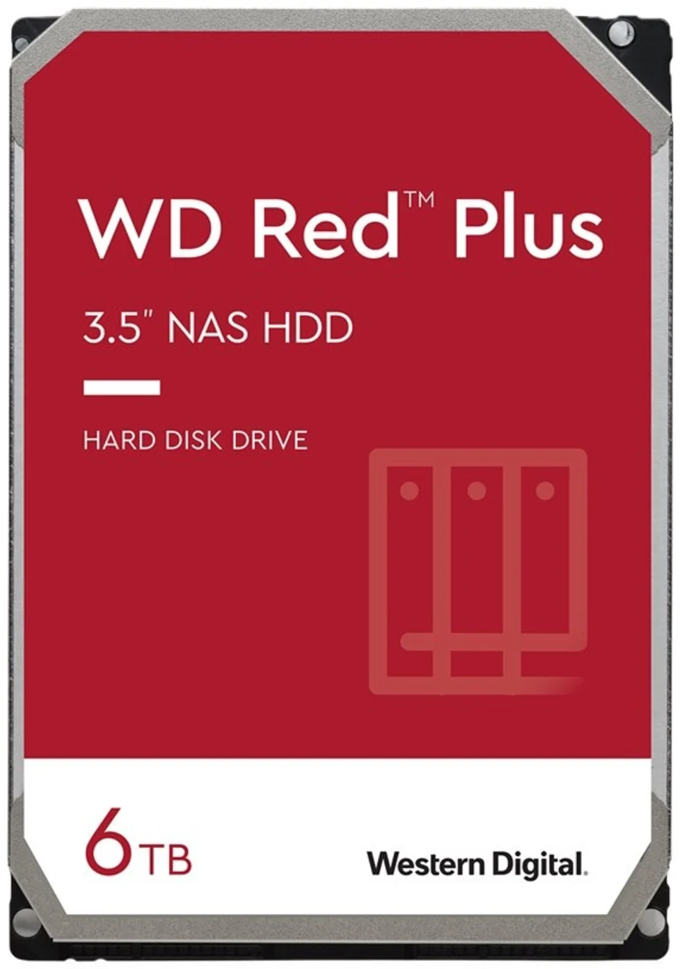 Imagen 1 de Disco Duro Western Digital Red Plus 6TB 3.5" 5400RPM SATA 6Gb 256MB CMR p/NAS