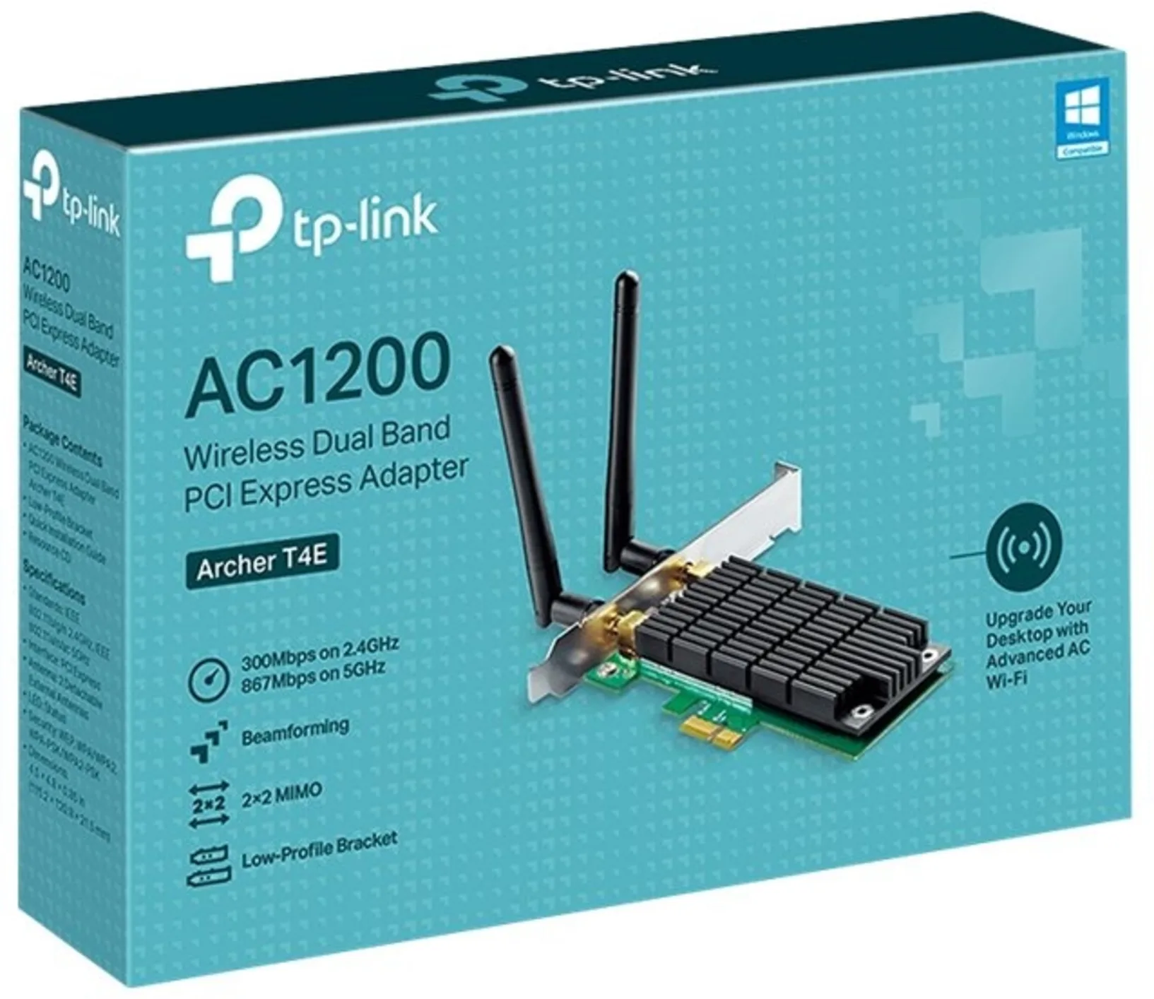 Imagen 2 de Tarjeta de Red Inalámbrica Interna TP-Link Archer T4E WiFi 5 PCIe 2 DuaBand LowP