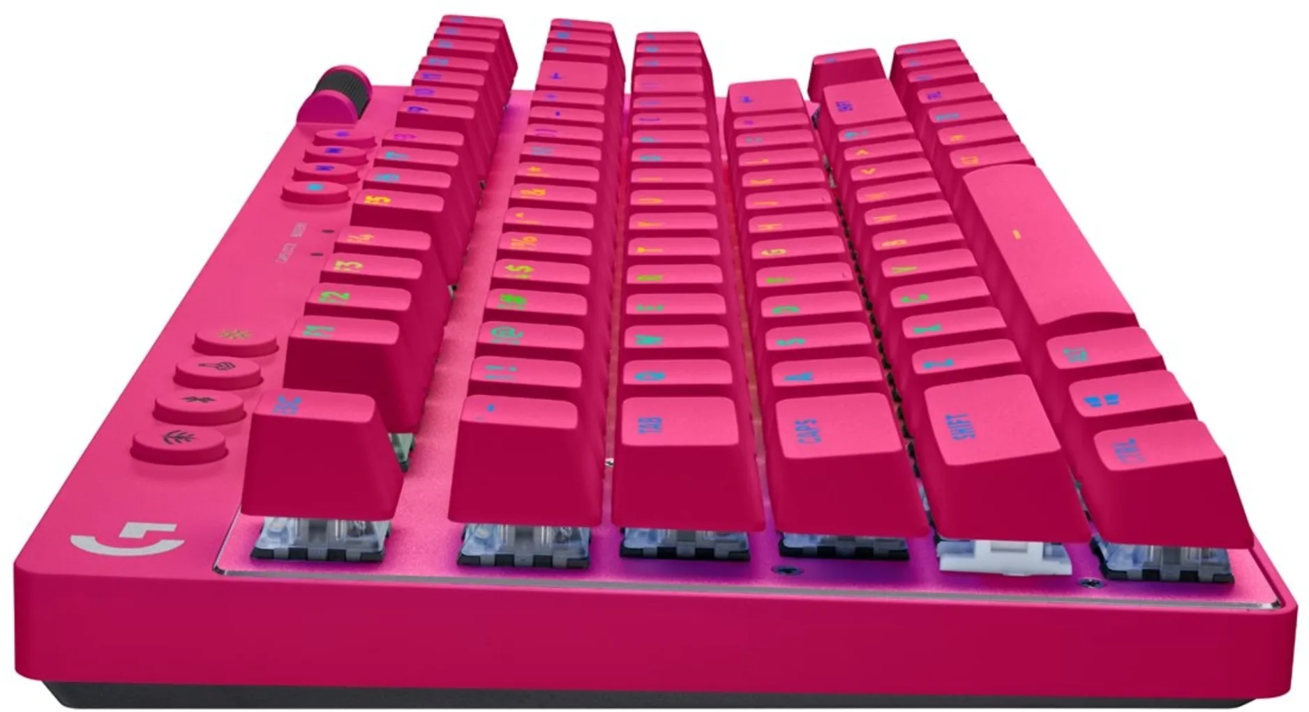 Imagen 5 de Logitech G PRO X TKL LIGHTSPEED Wireless Gaming Keyboard, Tactile Switches (GX Brown), Magenta - Teclado - sin teclado numérico - retroiluminación - Bluetooth, LIGHTSPEED - QWERTY - EE. UU. - interruptor: GX Brown Tactile - magenta