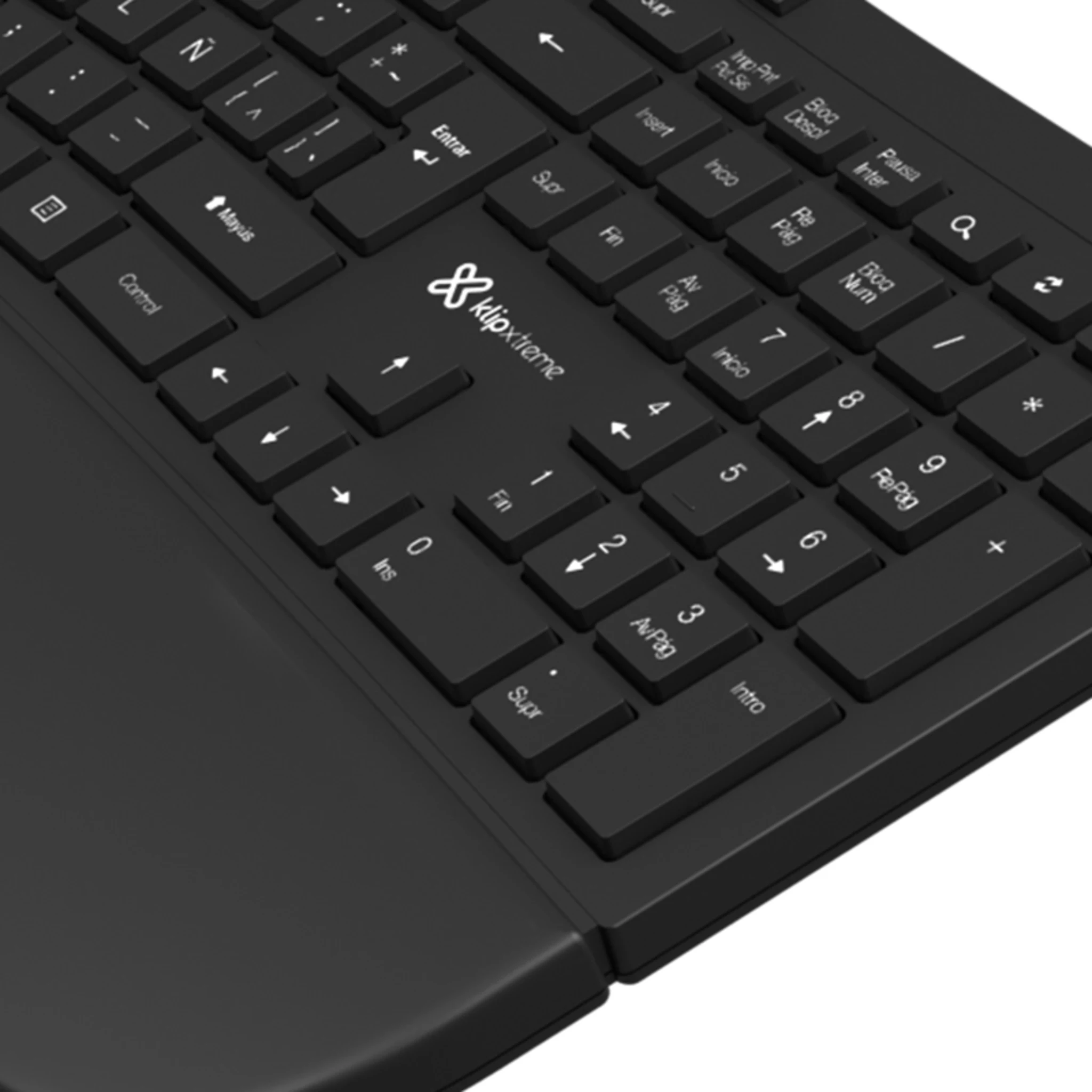 Imagen 4 de Teclado Inalámbrico Ergonómico KlipX KBK-530S Wireless 2.4GHz Español Negro