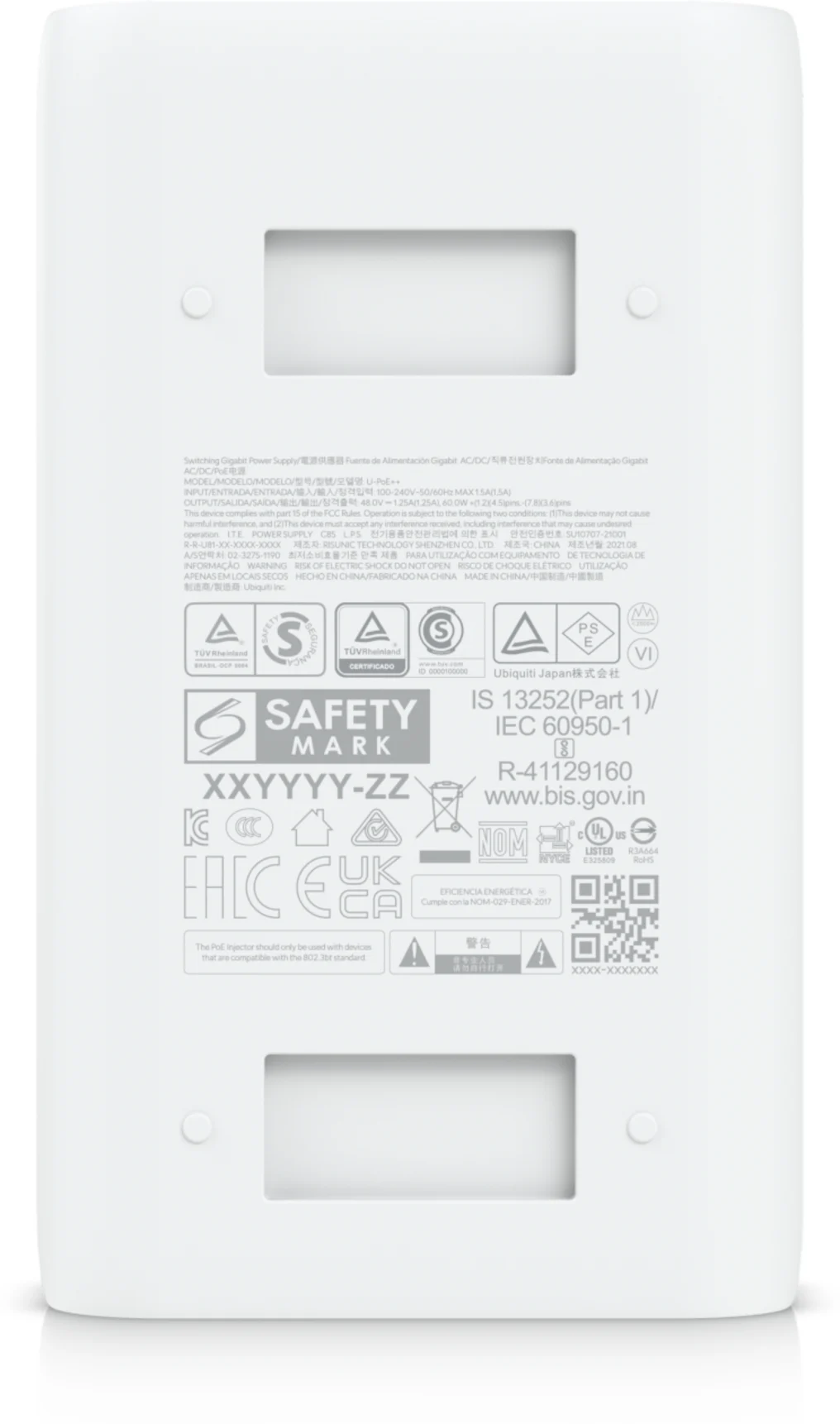 Imagen 6 de Power Inyector UBIQUITI 48VDC 60W PoE 1,25A Gigabit 100-240VAC
