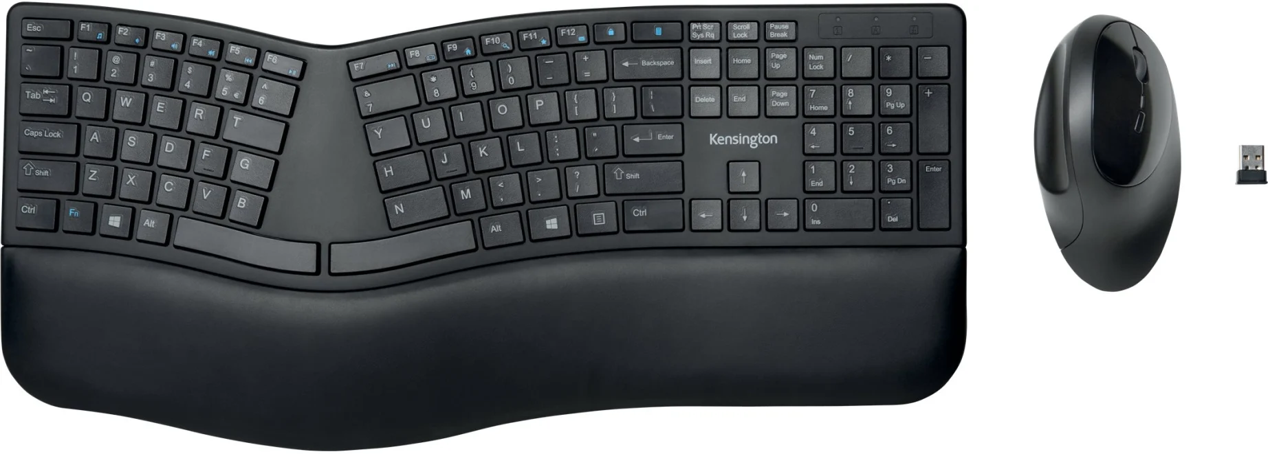 Imagen 18 de Kit Teclado Mouse Inalámbrico Ergonómico Kensington Pro Fit Ergo Bluetooth Negro