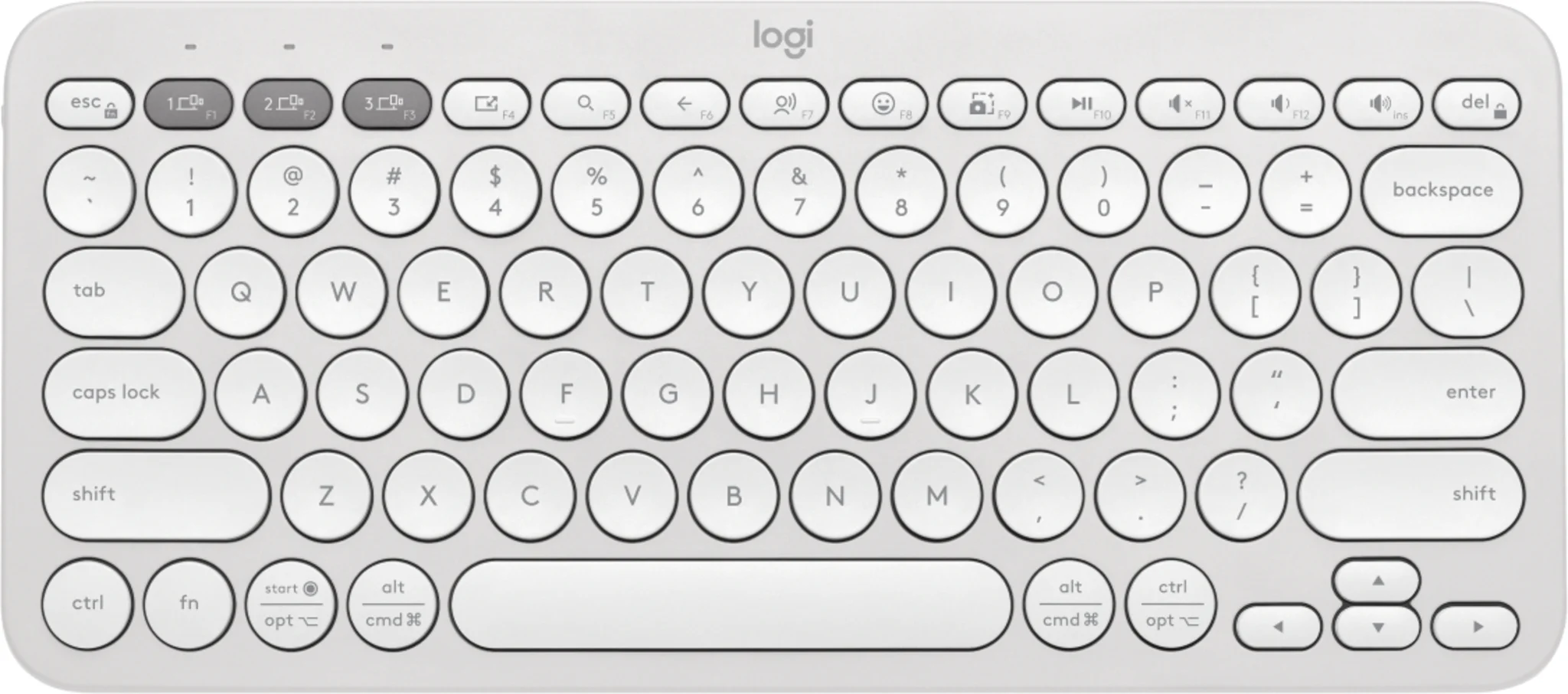 Imagen 0 de Teclado Inalámbrico Logitech Pebble Keys 2 K380S, Bluetooth Dongle USB Esp Blanc