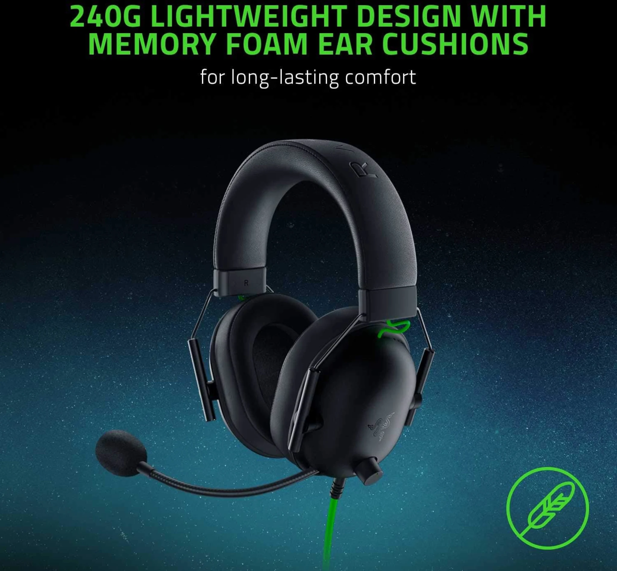Imagen 4 de Audífonos Gamer Alámbricos Razer BlackShark V2X Triforce 50mm HyperClear Mic Blk