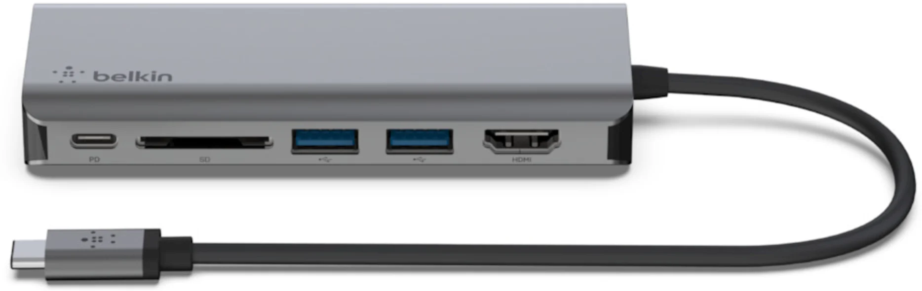 Imagen 1 de Adap. Belkin USB-C a HDMI, USB-Ax2, Ethernet, Lector tarjetas + carga