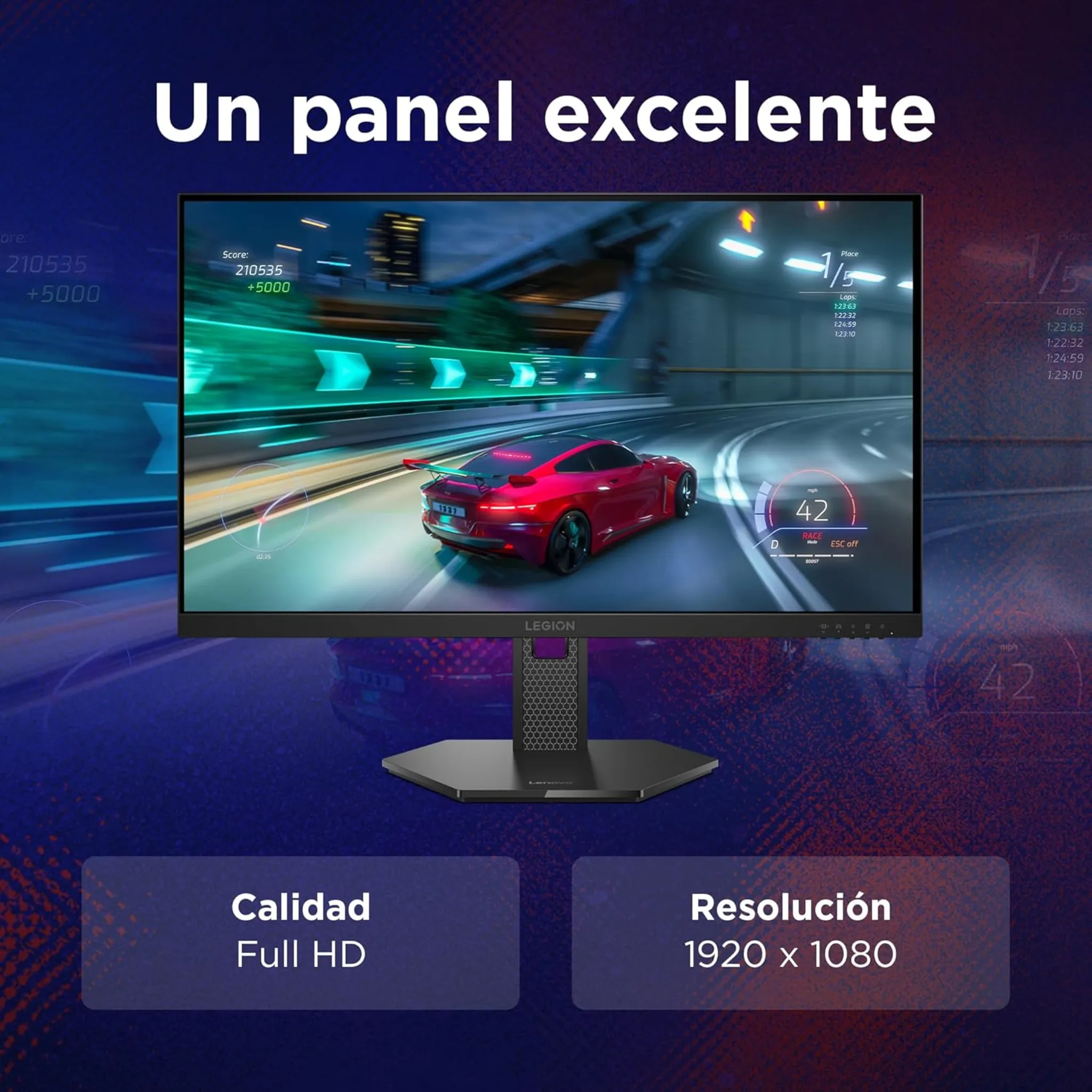 Imagen 4 de Monitor Lenovo Legion 27-10 27" FHD 1920*1080 IPS 1*DP 2*HDMI 240Hz