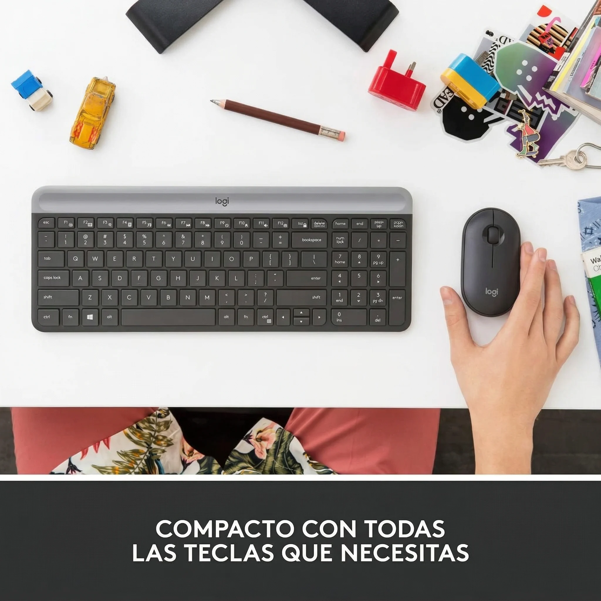 Imagen 2 de Kit Teclado Mouse Inalámbrico Logitech Slim MK470 2.4Ghz USB Negro