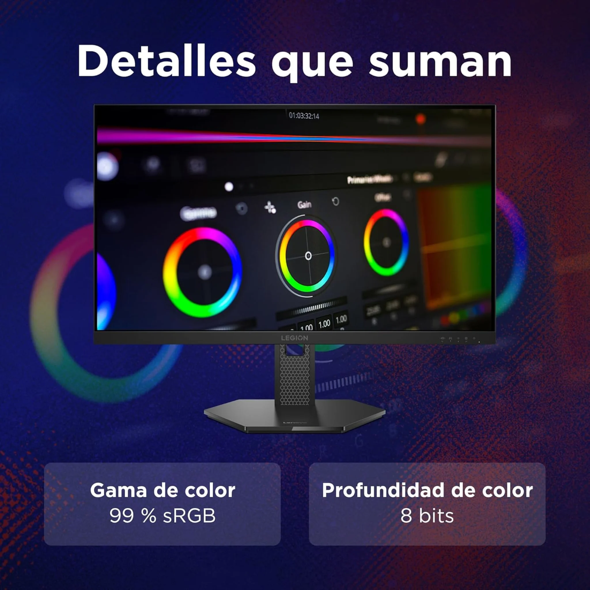 Imagen 5 de Monitor Lenovo Legion 27-10 27" FHD 1920*1080 IPS 1*DP 2*HDMI 240Hz