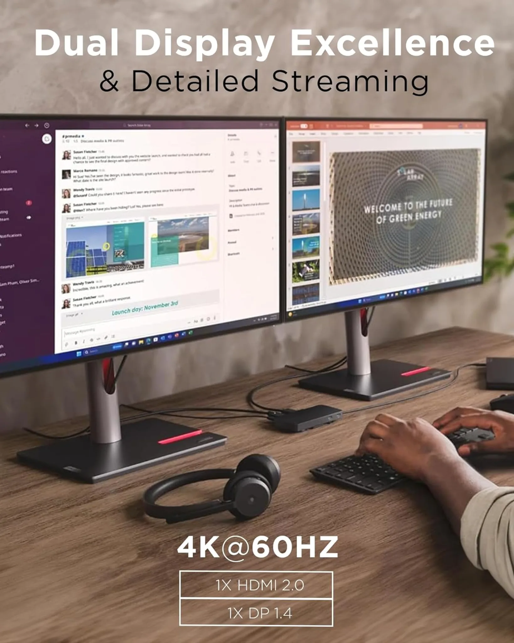 Imagen 3 de Docking Station Lenovo Travel Dock USB-C, Puertos USB3.2 2*USB-C LAN HDMI DP