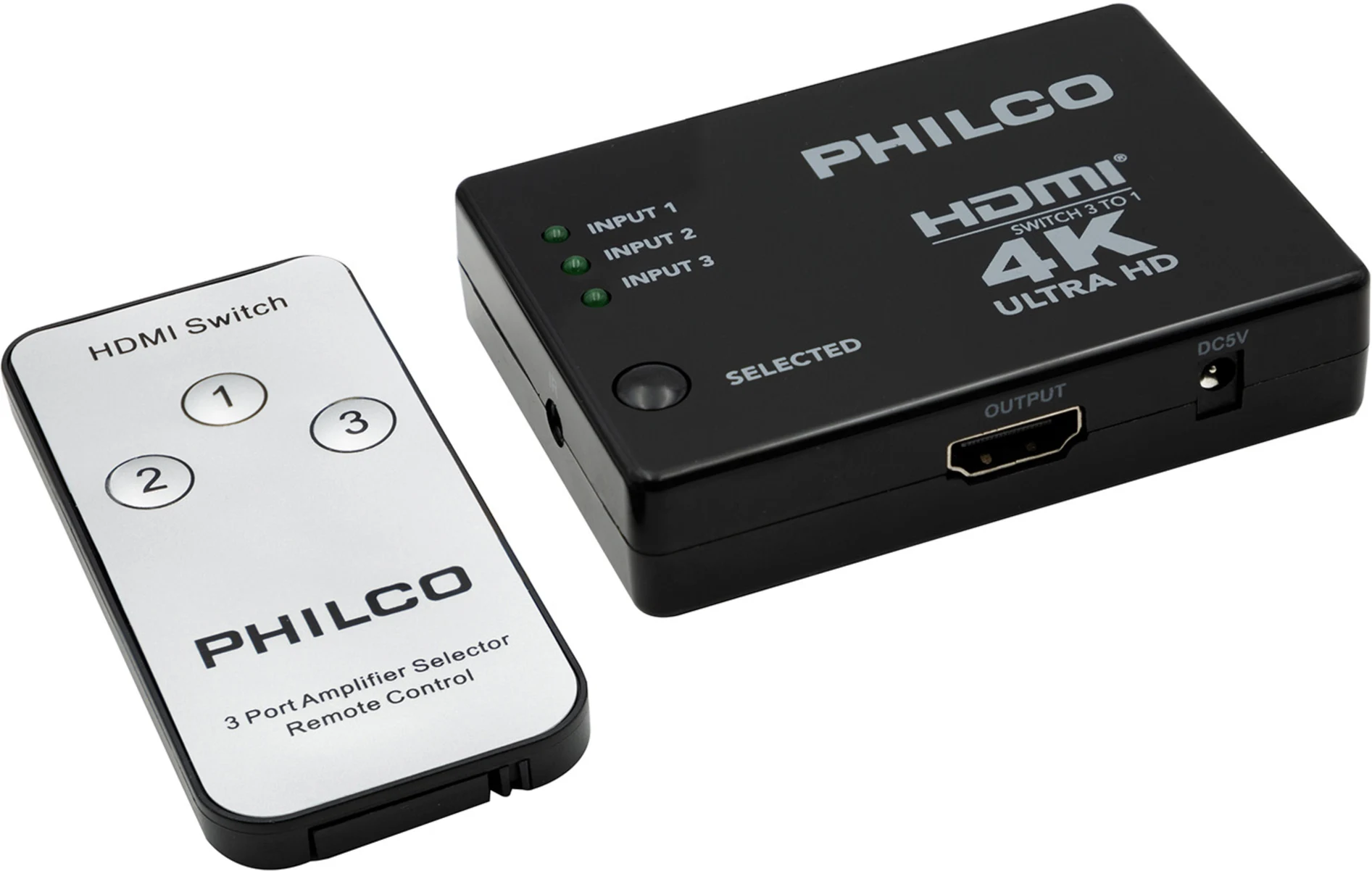 Imagen 1 de Switch HDMI Philco 3*1 FHD UHD con Control Remoto Resolución Hasta 1080p 