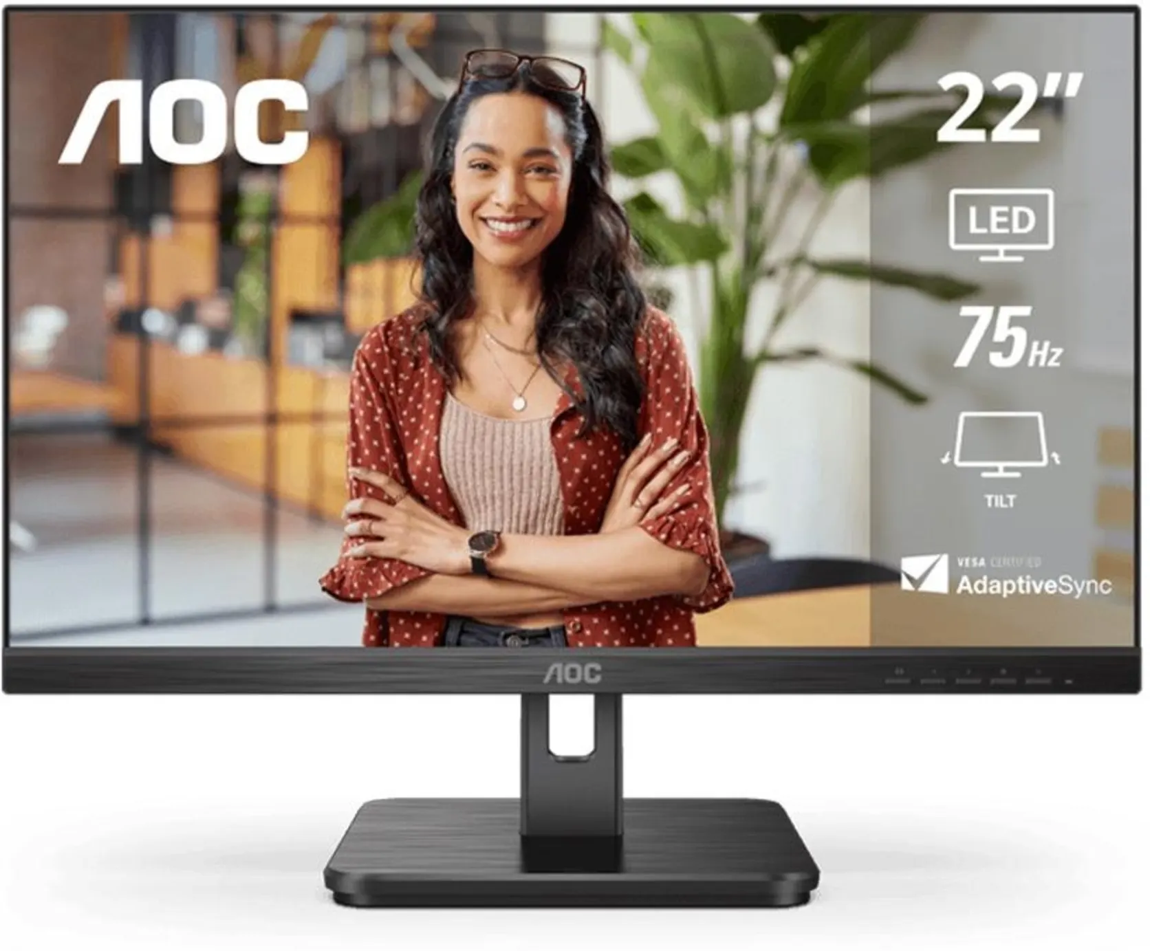 Imagen 0 de Monitor AOC 22E2HM 22" FHD 1920*1080 VA HDMI VGA Aux 75Hz