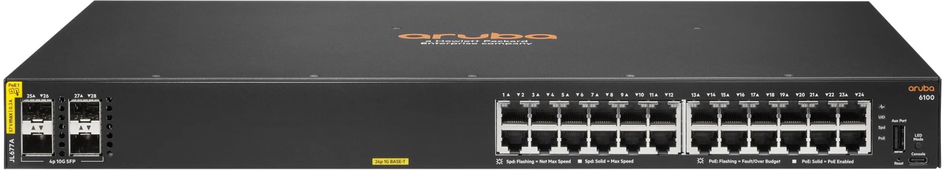Imagen 2 de Switch Aruba 6100 CL4 4SFP+ SWCH   POE+ 370W L2  1/10GBE 