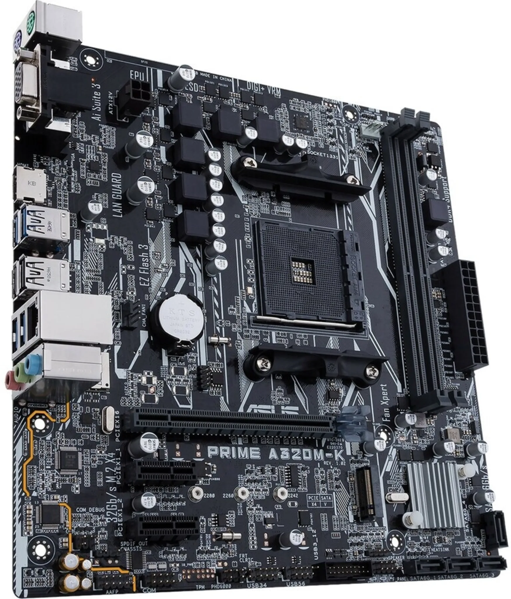 Imagen 2 de Tarjeta Madre Asus PRIME A320M-K LGA AM4 DDR4 2*PS2 VGA HDMI M.2 USB3.0 mATX