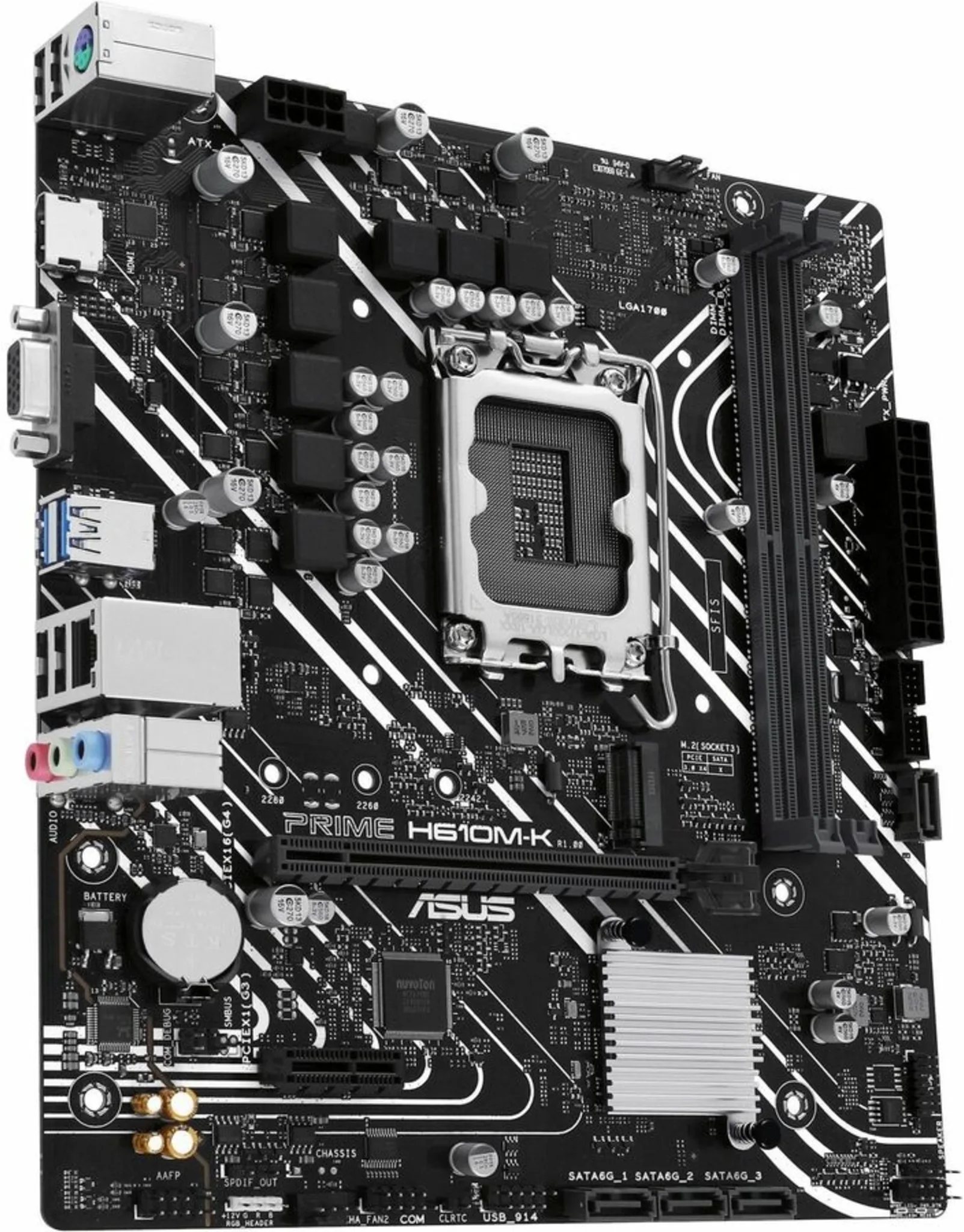 Imagen 7 de Tarjeta Madre Asus PRIME H610M-K LGA1700 13°G 2*DDR5 M.2 HDMI VGA PS/2 USB3.2