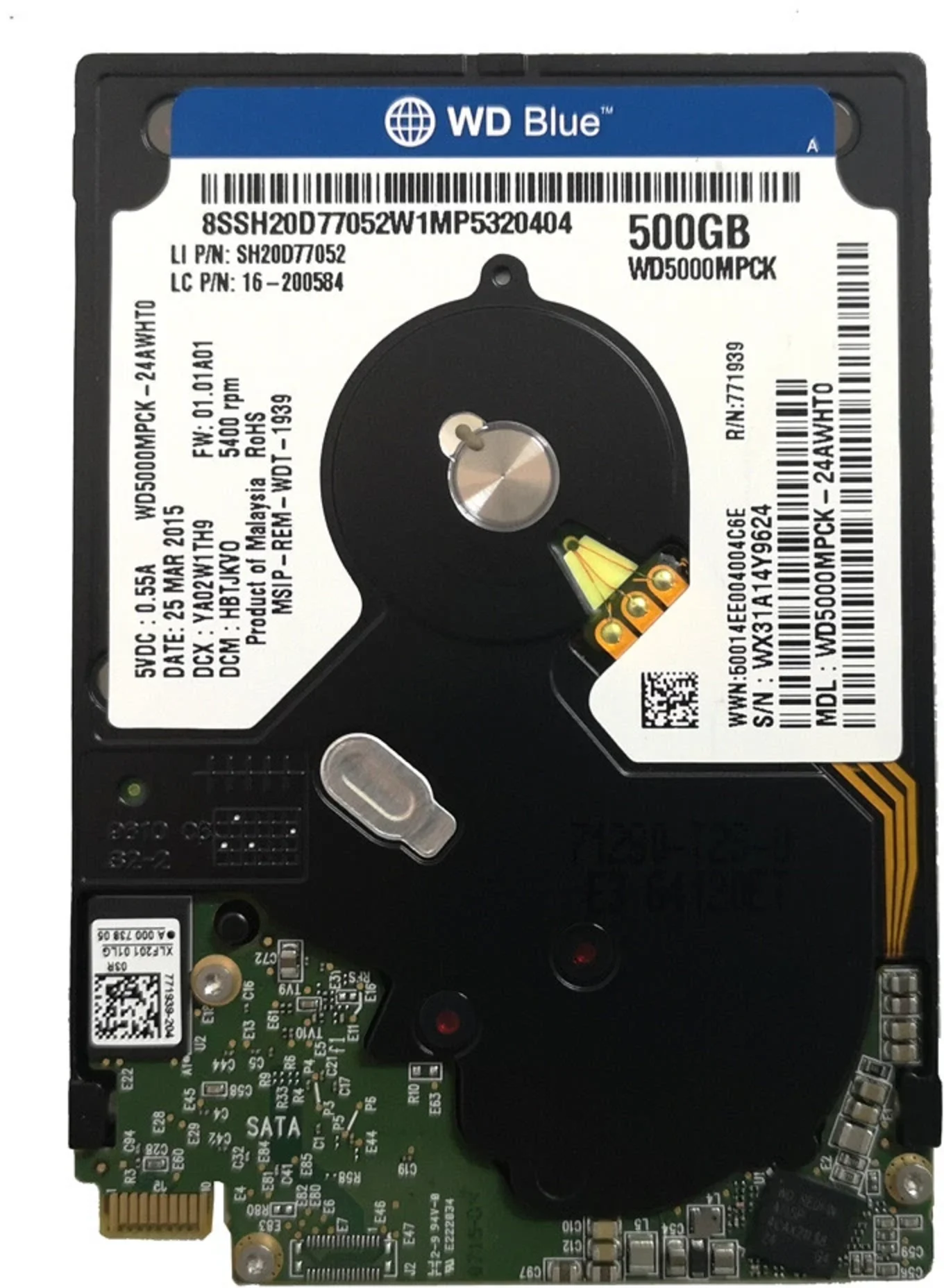 Imagen 0 de Disco Duro Western Digital 500GB 2.5" OEM 5400RPM (Reacondicionado)