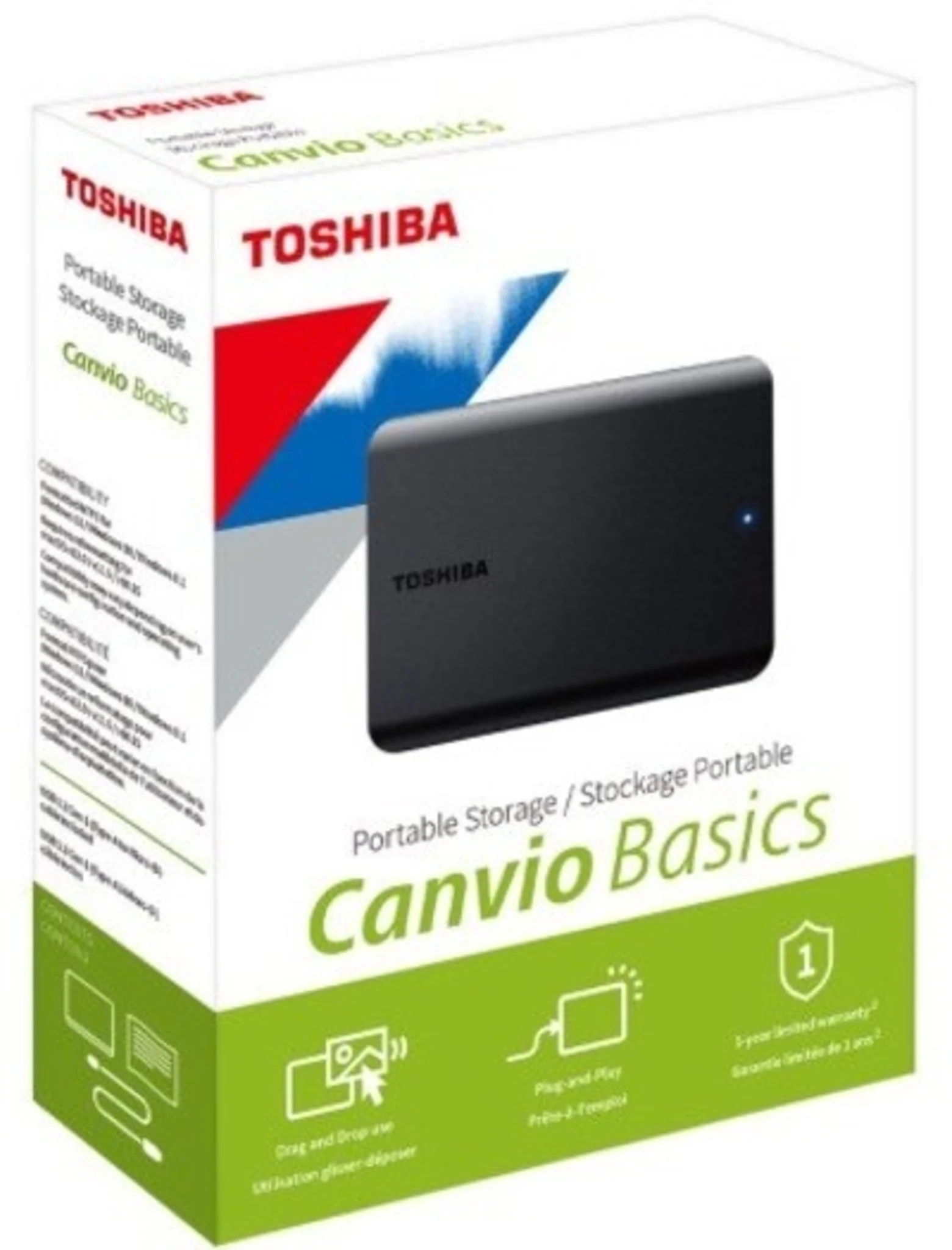Imagen 1 de Disco Duro Externo Toshiba Canvio Basics 2TB 2.5" 5400RPM USB3.0 Color Negro (Reacondicionado)