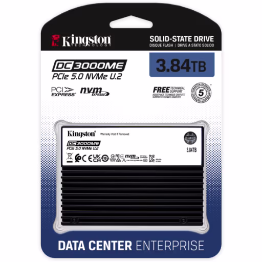 Imagen 3 de Kingston - Internal hard drive - 3.84 TB - Solid state drive - DC3000ME U.2 PCIe 5.0 NVMe TCG
