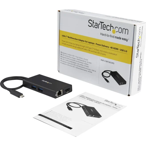 Imagen 7 de Docking Station StarTech USB-C a HDMI 4K LAN 2*USB 3.0 Negro para PC Notebook
