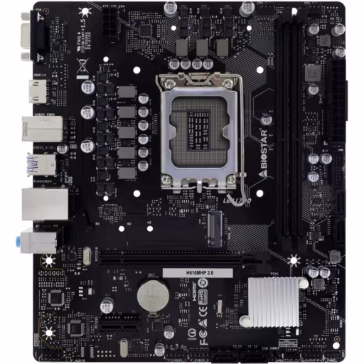 Imagen 1 de Tarjeta Madre BIOSTAR H610MHP2.0 LGA1700 14G 2*DDR4 M.2 LAN HDMI VGA USB3.2 mATX