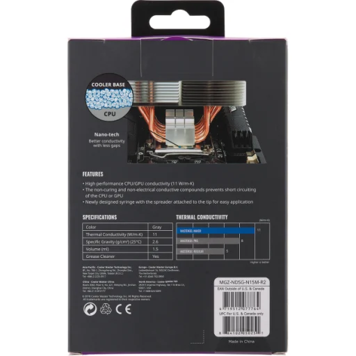Imagen 1 de Pasta Térmica Cooler Master MASTERGEL MAKER, 11W/mK 1.5ml Gris