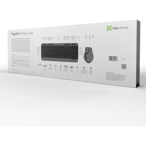 Imagen 7 de Kit Teclado Mouse Inalámbrico KlipX KBK-520, Slim Reep USB 2.4GHz Color Negro