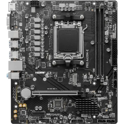 Imagen 3 de Tarjeta Madre MSI PRO A620M-E AMD R7000 Series 2*DDR5 M.2 HDMI VGA USB3.2 PS2 