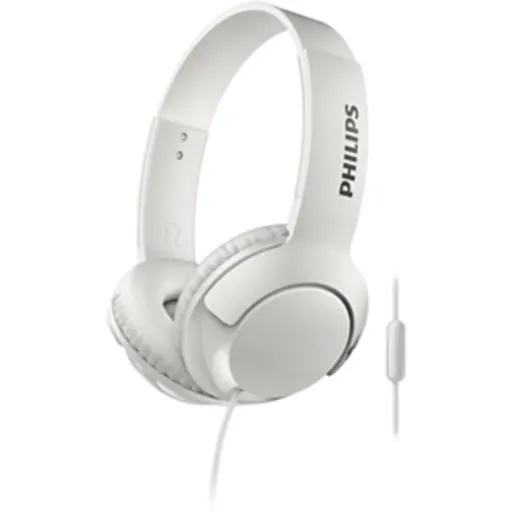 Imagen 0 de Philips BASS+ SHL3075 Headphones w/ Mic - White (SHL3075WT/00)