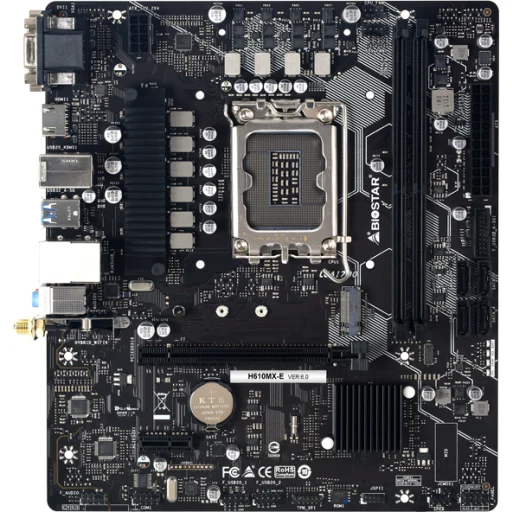 Imagen 3 de Tarjeta Madre BIOSTAR H610MX-E LGA1700 14°G 2*DDR4 M.2 WiFi DVI HDMI VGA PS/2