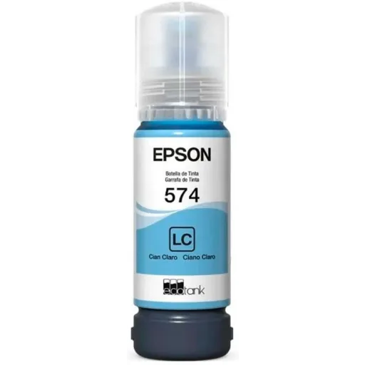 Imagen 1 de Botella de Tinta Epson T574 Cyan Light, EcoTank L8050/L18050, 7.300 Pág 70ml 