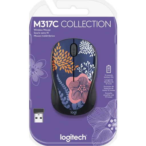 Imagen 2 de Logitech M317c Wireless Mouse Forest Floral AMR
