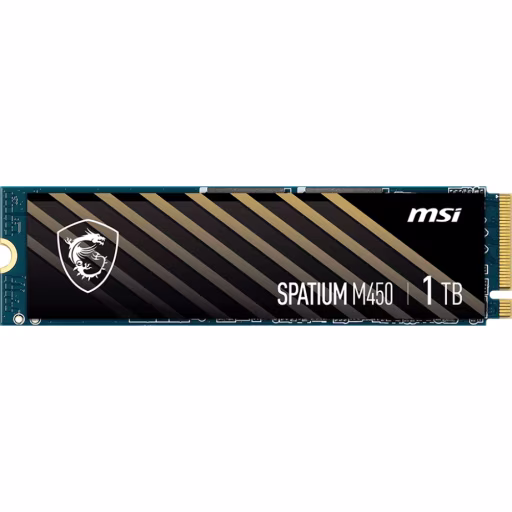 Imagen 1 de Unidad SSD MSI Spatium M450 1TB M.2 22*80 PCIe Gen4 NVMe 3D NAND Lect3600Mbs