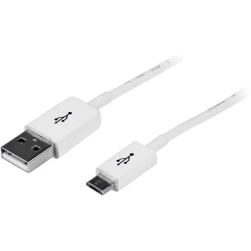 Imagen 1 de Cable USB Tipo-A a Micro USB Tipo-B Largo 2mt Color blanco