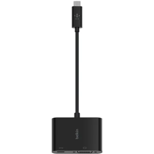Imagen 6 de Belkin USB-C to VGA + Charge Adapter - Conversor de interfaz de vídeo - USB-C (M) a HD-15 (VGA), USB-C (solo alimentación) (H) - negro - compatibilidad con 1080p, USB Power Delivery (60W)
