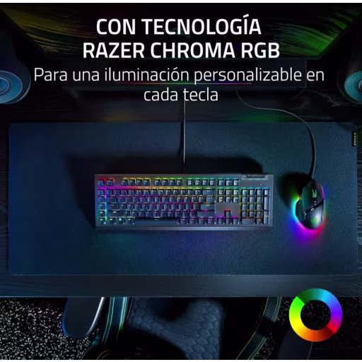 Imagen 5 de Teclado Gamer Alámbrico Razer BlackWidow V4 X, Chroma RGB Mecánico Español