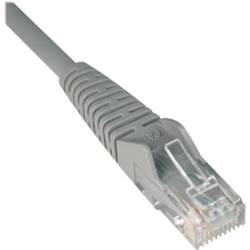 Imagen 1 de Eaton Tripp Lite Series Cat6 Gigabit Snagless Molded (UTP) Ethernet Cable (RJ45 M/M), PoE, Gray, 7 ft. (2.13 m) - Cable de interconexión - RJ-45 (M) a RJ-45 (M) - 2.1 m - UTP - CAT 6 - moldeado, sin enganches, trenzado - gris