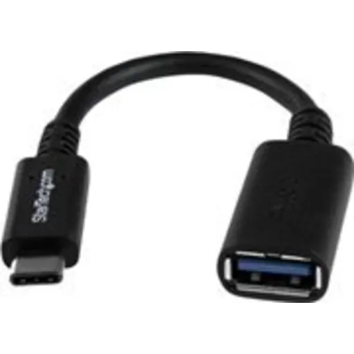 Imagen 2 de Adaptador USB Tipo-C 3.1 Gen 1 (5 Gbps) a USB Tipo-A, M/H 15cm 6" Níquel Negro.