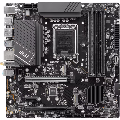 Imagen 1 de Tarjeta Madre MSI PRO B760M-A WIFI DDR5 LGA 1700 13°G 4*DDR5 2*M.2 2*DP 2*HDMI