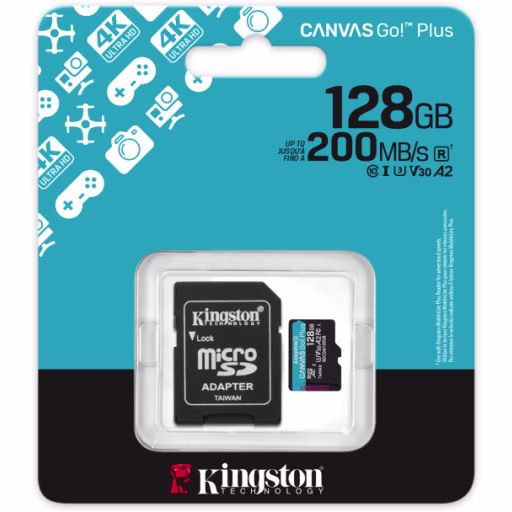 Imagen 4 de Memoria MicroSDXC 128GB Kingston Canvas Go Plus Cat10 UHS-I U3 V30 A2 Lec200MB/s