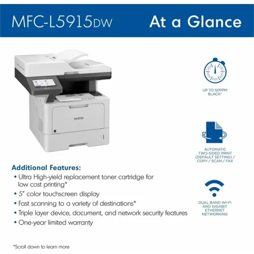 Imagen 5 de Impresora Multifunción Brother MFC-L5915DW 52ppm Duplex Eth. Wifi Band.250Hj 