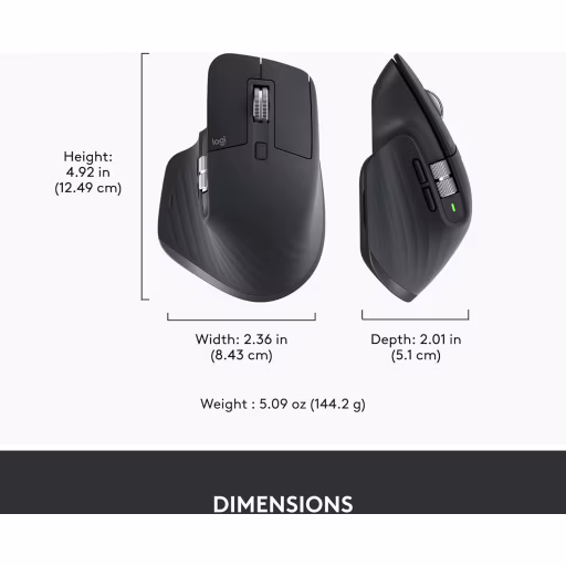 Imagen 9 de Mouse Inalámbrico Logitech MX Master 3s Óptico 8000DPI 7 Botones Bluetooth Negro