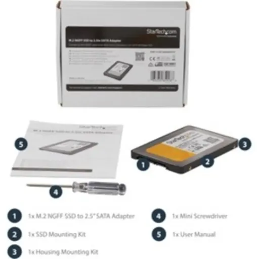Imagen 6 de Adaptador M.2 SSD a SATA III 2.5" Carcasa Aluminio, Admite 2230 2242 2260 2280