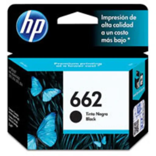 Cartridge HP 662 Negro Tinta para Imp DeskJet 1015/1515/2510/2645, 120 Pág. 2ml