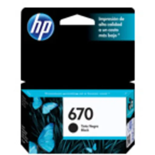 Imagen 5 de Cartridge HP 670 Negro Tinta para Imp Deskjet 3525/4615/4625/5525, 250Pág 7.5ml