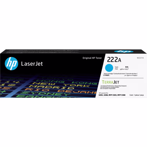 Imagen 0 de Toner HP LaserJet 222A CYAN, para LJ 3201-3204, 3288, 3303, 3388, 1200 Páginas