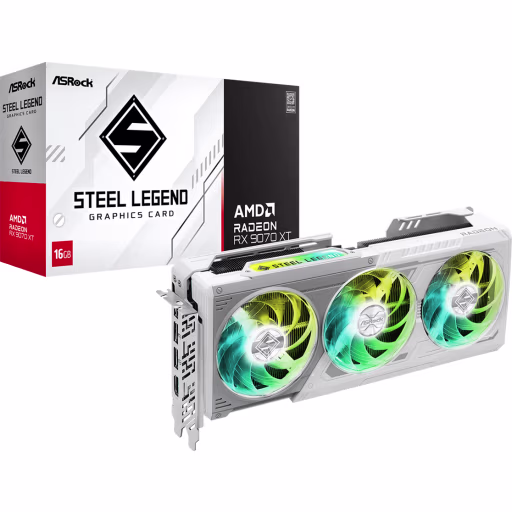 Imagen 0 de ASRock Radeon RX 9070 XT Steel Legend 16GB [RX9070XT SL 16G]