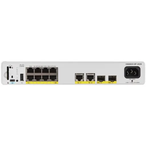 Imagen 0 de Switch Cisco C9200CX-8P-2X2G-E Catalyst 8 Puertos PoE+ 240W 2 Puertos 1G 2 SFP 